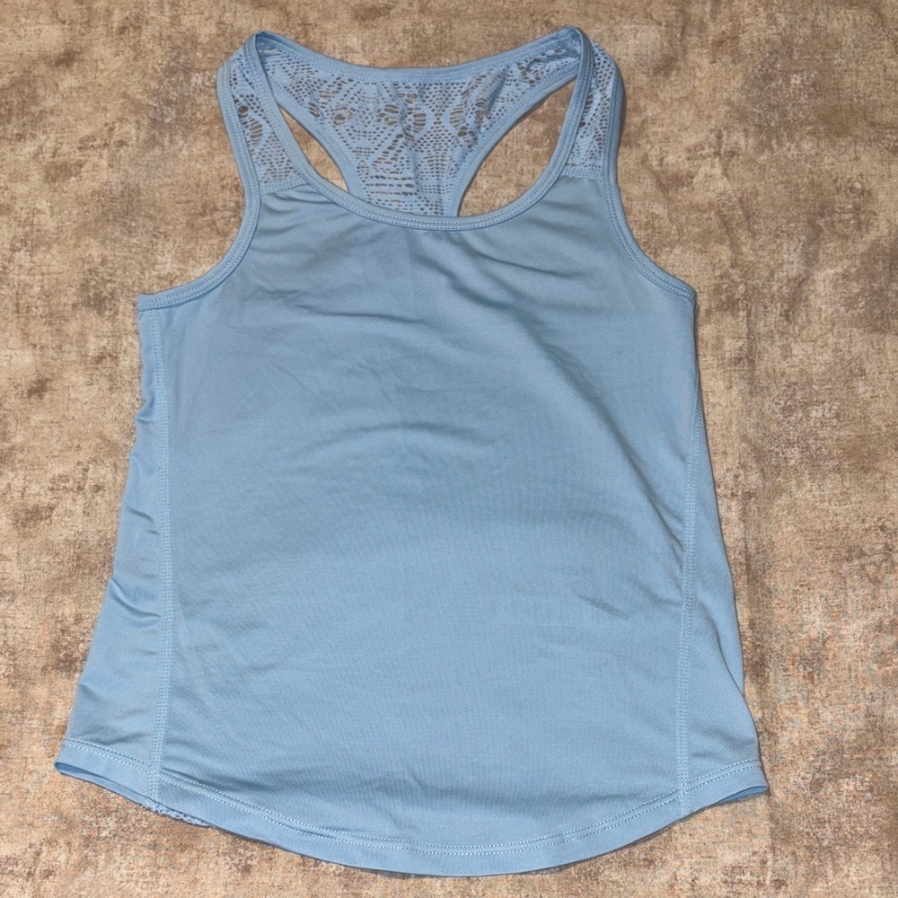 ZYIA Light Blue Lace Racerback Tank Top